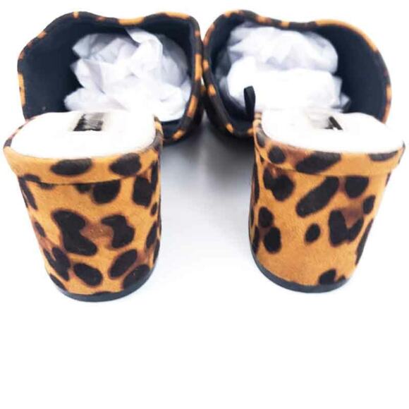 Primark Leopard Print Slide On Mules Chunky Heel Animal Print Size 5 Women - Picture 2 of 6